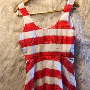 BB Dakota Red and White striped Nautical Dress